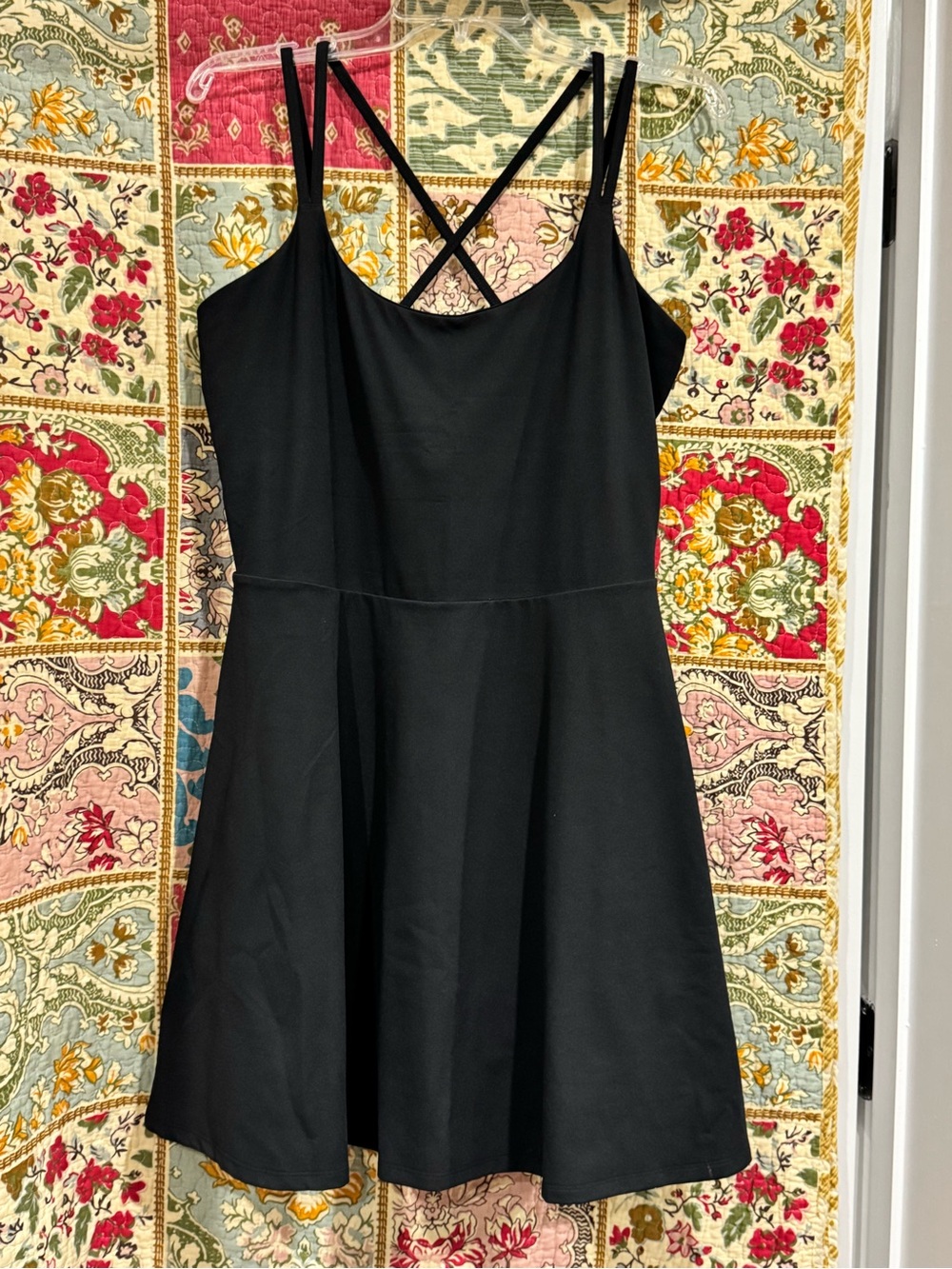 Black Strappy Skater Dress - Women's Casual Dress